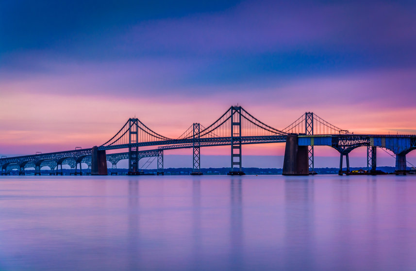 Chesapeake Bay Bridge, from Sandy Point State Park, Maryland.